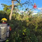 Bombeiros resgatam homem com dores após acidente em área rural de Brazlândia