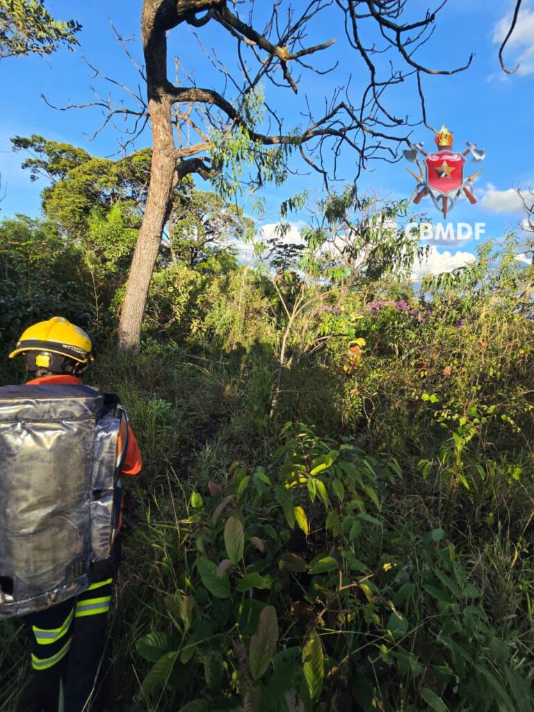 Bombeiros resgatam homem com dores após acidente em área rural de Brazlândia