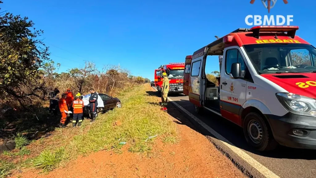 Mulher morre em acidente na DF-190 entre Santa Maria e Marinha